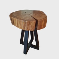 Stolik nocny Taboret z plastra dębu