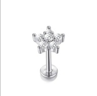 Labret srebrny kwiat HELIX LOBE CONCH TRAGUS 1,2/8