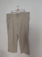 Beżowe męskie materiałowe spodnie z wysokim stanem plus size 58