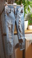 SPODNIE JEANSY DAMSKIE NIEBIESKIE R XS