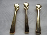 ZESTAW 3x ZŁOTE SZCZYPCE DO CUKRU I LODU DO KAWY HERBATY