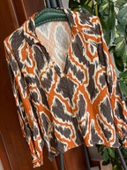 M Bluzka Made in Italy włoska z dodatkiem srebrnej nitki artystyczne wzory