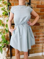 romantyczna Sukienka jeans dla dziewczynki kwiaty boho r 9-10 lat 140cm