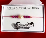 Bransoletka z kamieniami szlachetnymi - Perła i rubin