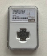 5 groszy na krążku 20 gr. Destrukt. Mint error, NGC MS65 - 2005