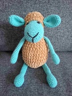 Owieczka turkusowa - szydełkowa maskotka ze stadka Basi na 34.WOŚP