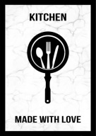 A2 PLAKAT DO KUCHNI JADALNI RESTAURACJI KITCHEN MADE WITH LOVE, SZTUĆCE