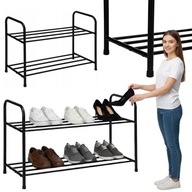 SZAFKA NA BUTY REGAŁ PÓŁKA STOJAK METALOWA LOFT CZARNA 2 POZIOMY INDUSTRIAL