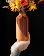 Wazon Nowoczesny Ryflowany Terracotta Matowy 20cm