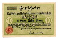 TRZEBIEL Triebel N.L. Hohlglashüttenwerke 10 Pfg MUSTER
