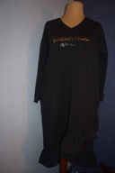 Wawa Piękna sukienka czarna długa z kieszeniami dół z falbaną_50