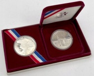 USA 2 x 1 dolar 1983/84 Olimpiada w Los Angeles 53.46g SREBRA próby 900