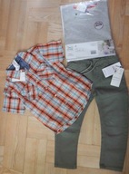 Koszula z kołnierzykiem Bluzka Spodnie biobawełna 110