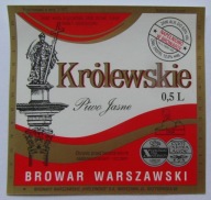 ETYKIETA PIWO JASNE KRÓLEWSKIE BROWAR WARSZAWA