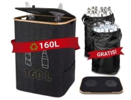 Kosz dwukomorowy na butelki, puszki zwrotne, KAUCJA - 160L, 2 worki GRATIS!