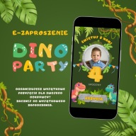 E-ZAPROSZENIE Urodzinowe dla dziecka - DINO PARTY.