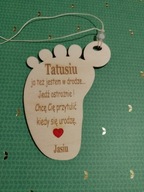 ZAWIESZKA do AUTA SAMOCHODU GRAWER PREZENT DREWNO STÓPKA STOPA