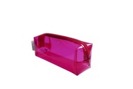 Różowa transparentna kosmetyczka PCV - wodoodporna