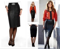 Spódnica S 36 ekoskóra czarna ołówkowa Premium skórzana