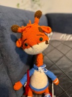 Wielka Żyrafa chłopczyk z autkiem , handmade by Belutek