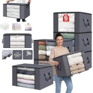 6X TORBA DO PRZECHOWYWANIA UBRAŃ POŚCIELI ORGANIZER DO SZAFY POJEMNIKI 84L