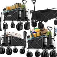 WÓZEK TURYSTYCZNY SKŁADANY OGRODOWY TRANSPORTOWY 120L KOŁA TERENOWE+ SIATKA