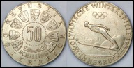 MNB - AUSTRIA 50 Szylingów 1964 # OLIMPIADA INNSBRUCK # SREBRO # st 2