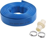 Wąż odpływowy płaski KATSU 20 m x 38 mm z 2 klipsami i szybkim złączem