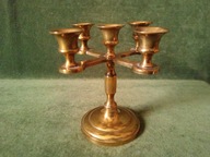 Piękny mosiężny świecznik na pięć świec