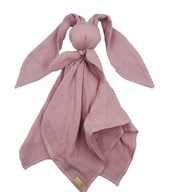 Przytulanka Hug Me Bunny muślinowa króliczek dla niemowląt 45cm brudny róż
