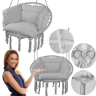 FOTEL WISZĄCY HUŚTAWKA OGRODOWA BOCIANIE GNIAZDO DO DOMU GRODU PODUSZKA