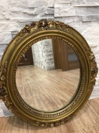 LUSTRO OWALNE RETRO W ZŁOTEJ RAMIE OKAZJA