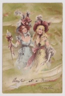 Dziewczyna Moda Kapelusze 1901r. LITOGRAFIA