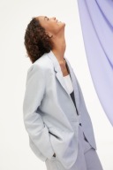 H&M MARYNARKA ŻAKIET BŁĘKIT NIEBIESKI LEN S