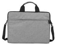 Torba na laptopa 15,6 cali - teczka damska/męska szara z paskiem