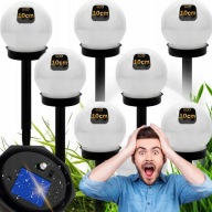 12X LAMPA SOLARNA OGRODOWA WBIJANA BIAŁA KULA LED 10CM LAMPKI KULE OGRODOWE