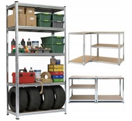 REGAŁ MAGAZYNOWY METALOWY DREWNIANY 180X90X40 175KG PÓŁKĘ BEZ ŚRUB 5 PÓŁKI