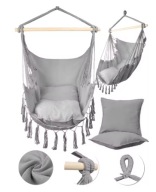 FOTEL HAMAK WISZĄCY OGRODOWY KRZESŁO BRAZYLIJSKIE HUŚTAWKA 2 PODUSZKI