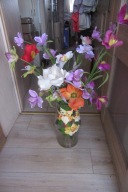 DUŻY WAZON SZKŁO ZDOBIONY Z DEKORACJĄ