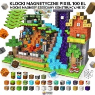 KLOCKI MAGNETYCZNE PIXEL 100 EL MOCNE MAGNESY SZEŚCIANY