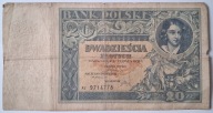 Banknot II RP 20 zł 1931 rok SERIA: AV