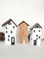 Bukowe dekoracyjne domki.