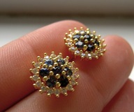 PIĘKNE KOLCZYKI Z NATURALNYMI SZAFIRAMI