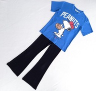 zestaw czarne kuloty niebieski T-shirt peanuts 146