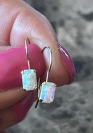 WISZĄCE ZŁOTE KOLCZYKI - OPALE AUSTRALIJSKIE - ZŁOTO 585