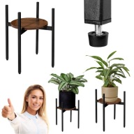 KWIETNIK STOJĄCY METALOWY POJEDYNCZY CZARNY LOFT STOJAK NA KWIATY