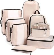 Zestaw Organizerów do Walizki 8 szt| Z Kosmetyczką i Workiem na Buty