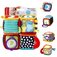 PLUSZOWE KLOCKI SENSORYCZNE INFANTINO 4 SZT. GRZECHOTKI DŹWIĘKI 0M+