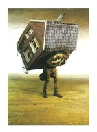 Pocztówka - T. Hocks, Człowiek i brzemię albo Wyprowadzka / OPIS !!!