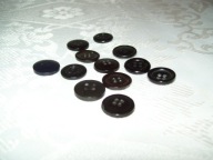 GUZIKI VINTAGE, ŚRED,CZARNE, PLASTIKOWE-12 SZT.